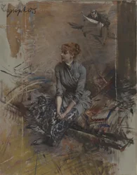 Porträtt av skådespelerskan Gabrielle Réjane 1856-1920