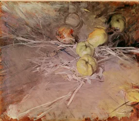 Stilleben av äpplen Calville målning av Giovanni Boldini