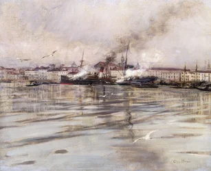 Vy över Venedig; Utsikt över Venedig, ca 1895