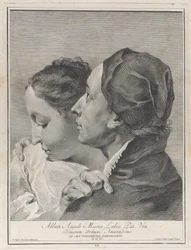 En ung man som omfamnar en flicka, 1743.