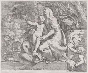 En allegori över resten på flykten till Egypten, 1650-55.