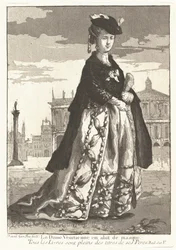 La Dame Venitienne en habit de masque (venetiansk kvinna i karnevalsklänning)