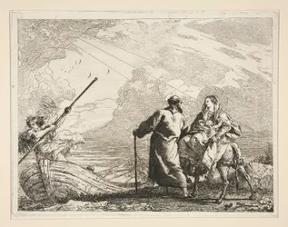 The Holy Family Arrives at the Edge of a River, från serien Idee pittoresche sopra la fuga in Egitto (Flight into Egypt)