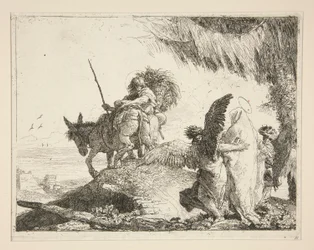 Den heliga familjen mellan två änglar, från serien Idee pittoresche sopra la fuga in Egitto (Flight into Egypt)