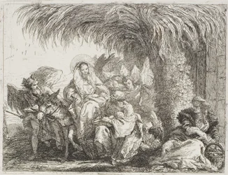 The Holy Family Under a Palm Tree, tallrik sex från The Flight into Egypt