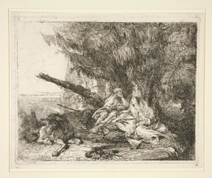 The Rest on the Flight into Egypt, från serien Idee pittoresche sopra la fuga in Egitto (Flight into Egypt)