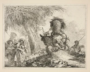 Jungfrun och barnet med Josef, från serien Idee pittoresche sopra la fuga in Egitto (Flight into Egypt)