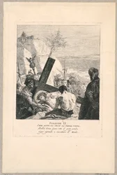 Via crucis - Station IX, han faller under korset tredje gången