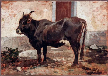 Brun ko - Målning