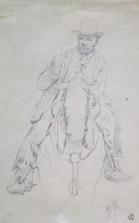 Buttero till häst (toskansk cowboy)
