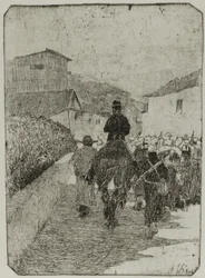 Militär strandpromenad