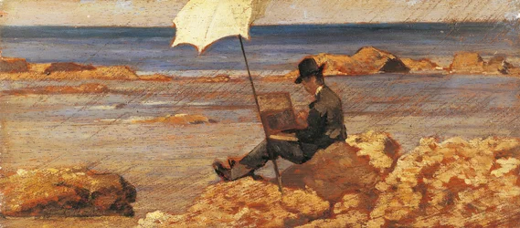 Silvestro Lega målade bilden på klipporna
