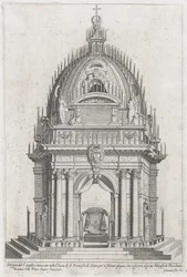 Design av katafalken för Francesco Piccolomini, 1607.