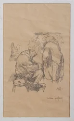 Kvinnor på marknaden 1918 (litho)