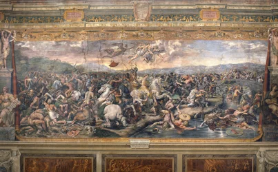 Bataille du pont Milvius - Slaget vid Milvianska bron - Penni, Gianfrancesco (1496-1528) - 1517-1524 - Fresk - Apostoliska palatset, Vatikanen