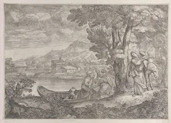 Landskap med flykten till Egypten, 1626-80.