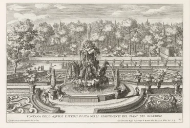 Fountain of the Estensi Eagles i de tuinen van de Villa d