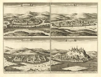 Slotten i Košice, Hatvan, Szolnok och Belgrad (Giovanni Giacomo De Rossi, 1683)