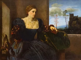 Porträtt av en kvinna, ca 1525 (olja på duk)