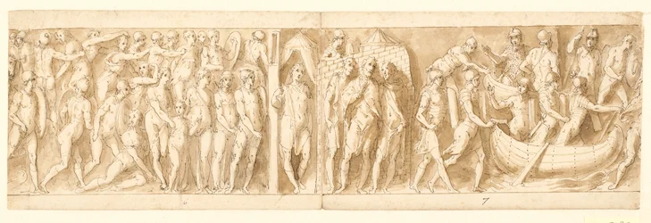 32 exemplar efter Marcus Aurelius kolumn, Piazza Colonna i Rom