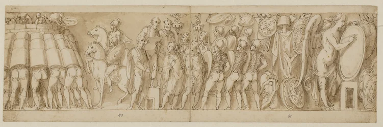 32 exemplar efter Marcus Aurelius kolumn, Piazza Colonna i Rom
