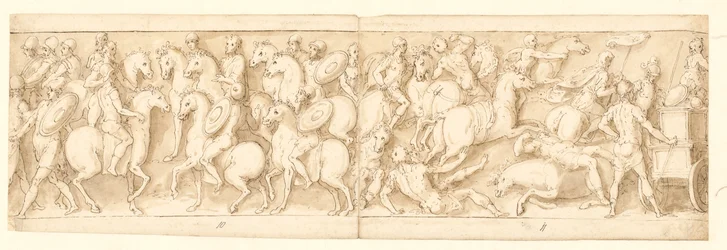 32 exemplar efter Marcus Aurelius kolumn, Piazza Colonna i Rom