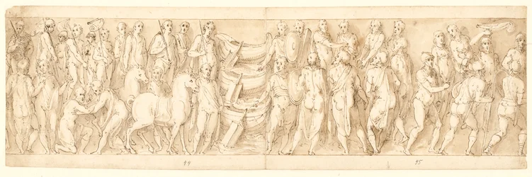 Sarmaterna kapitulerar (LIII); Tyskarna leds över Donau (LIX); Tyskarna anklagas av Sarmatians före Marcus Aurelius (LX); början på en halshuggningsscen (LXI)