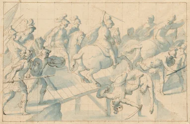 Ett slag på en bro, ca 1600 (penna och tusch)