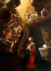 Annunciation, av Giovanni Lanfranco (1582-1647), olja på duk, 76x55 cm