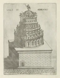 Hadrianus mausoleum Mole di Adriano (titel på objekt) Moderna och antika monument och strukturer i Rom (serietitel) Ornamenti di fabriche antichi et moderni dell