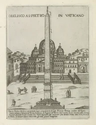 Vatikanens Obelisk Obelisco a S. Pietro in Vaticano (titel på objekt) Moderna och antika monument och byggnader i Rom (serietitel) Ornamenti di fabriche antichi et moderni dell