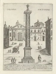 Kolumn av Marcus Aurelius i Rom Colonna a S. Antonio (titel på objekt) Moderna och antika monument och byggnader i Rom (serietitel) Ornamenti di fabriche antichi et moderni dell