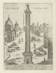Trajanus kolumn i Rom Colonna di Traiano imp. (titel på objekt) Moderna och antika monument och byggnader i Rom (serietitel) Ornamenti di fabriche antichi et moderni dell