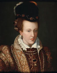 Porträtt av Johanna av Österrike 1547-1578, storhertiginna av Toscana, ca. 1570.