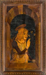 Lignaean Canonical Choir, inläggningar av Giovanni Maria Platina 1484, översta båset