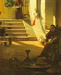Apothecary of a Cloister, av Giovanni Migliara, detalj