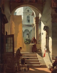 Apothecary of a Cloister, av Giovanni Migliara, detalj