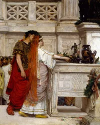 Äktenskapsförslag, av Giovanni Muzzioli (1854-1894), Detalj