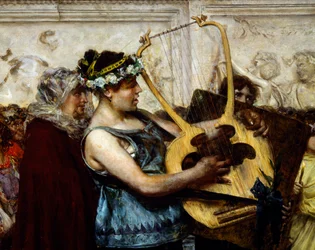 Äktenskapsförslag, av Giovanni Muzzioli (1854-1894), Detalj