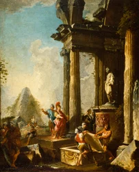 Alexander den store vid Achilles grav, ca 1718-19