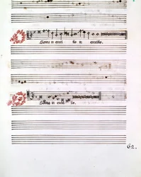 OSANNA-manuskriptet av "Messes of Mantua" av Giovanni Pierluigi da Palestrina (1525 - 1594), italiensk kompositör.