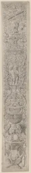 Ornamentpanel: Satyr som håller en fiol