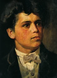 Självporträtt vid 20 år, av Giovanni Segantini (1858-1899), olja på duk, 35x26 cm