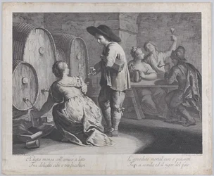 En barmaid fyller muggar..., 1760-70.