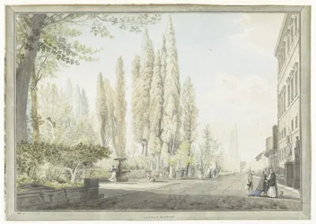 Utsikt över Villa Montalto i Rom - La ville Negroni (titel på föremålet) - Vyer över Rom med omnejd (serietitel)