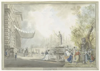 Utsikt över Villa Borghese Pinciana och Villa Borghese Gardens i Rom La ville Borghese (titel på objekt) Utsikt över Rom och omgivningar (serietitel)