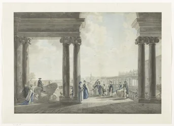 Utsikt över trädgårdarna i Villa Medici i Rom (titel på objekt) Utsikt över Rom och omgivningar (serietitel)