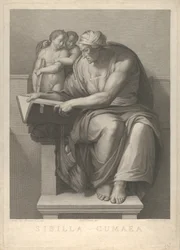 Cumaean Sibyll efter fresken av Michelangelo i Sixtinska kapellet, 1784-90.