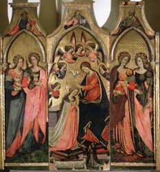 Triptyk med Jungfruns kröning, 1400-talet, Gaeta, stiftsmuseet