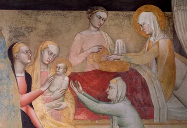 Jungfruns liv: Marias födelse, detalj (Fresco